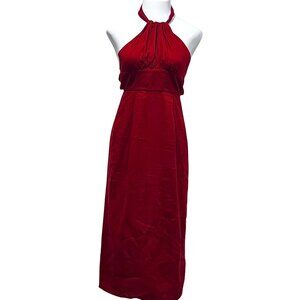 Banana Republic Lisa Linen Halter Midi Dress, Red Embers, 0